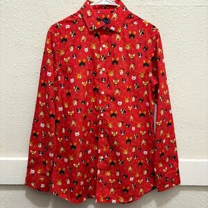 Simon Banks Dog Christmas Men's Button Down Shirt Small